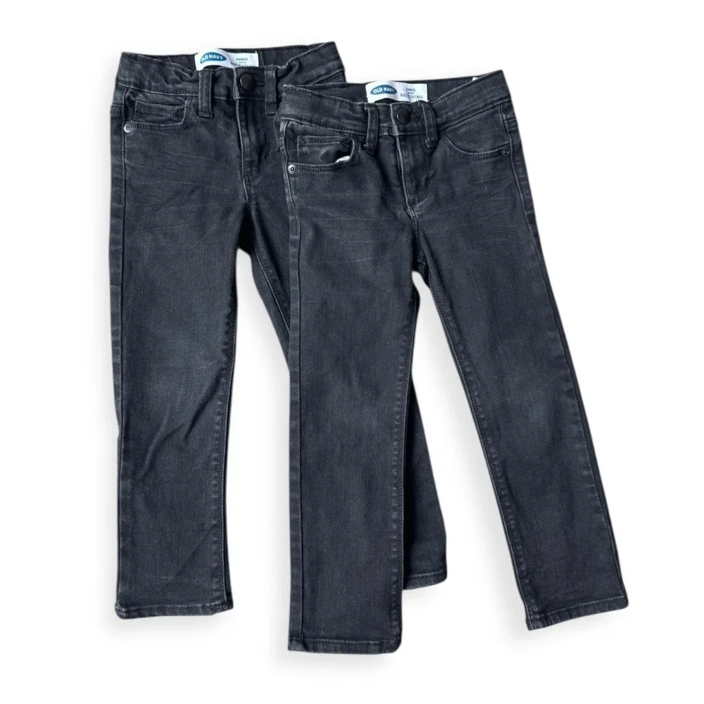 Old Navy Kids Black Karate Skinny Jeans Size 4T Bundle of 2
